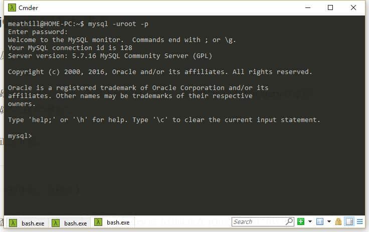 进入 MySQL 控制台